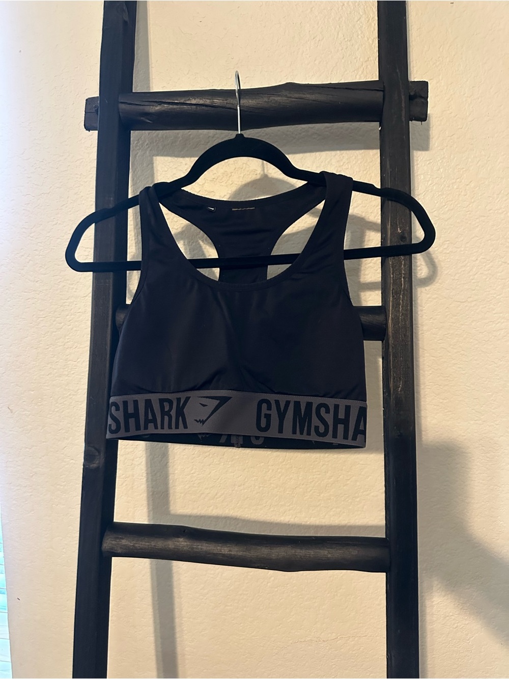 Gymshark Black Racerback Logo Band Sports Bra